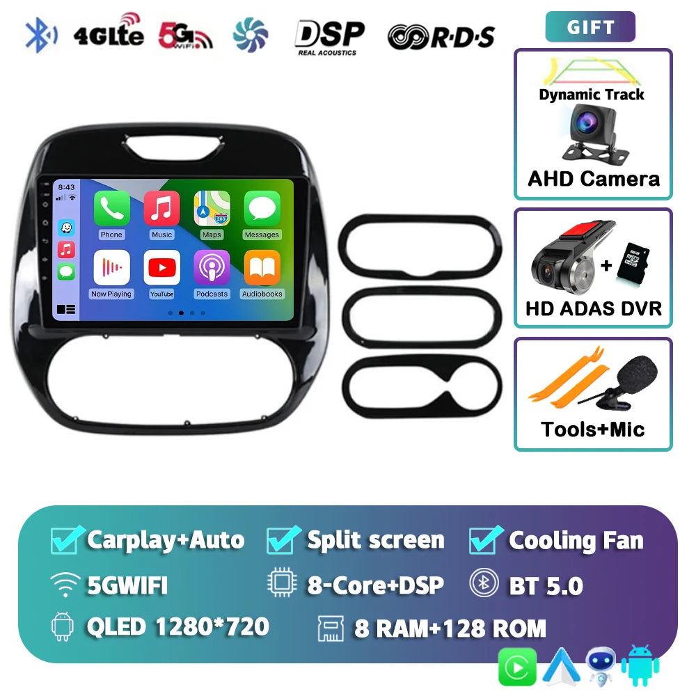 Autoradio Android 15 pour Renault Captur / Clio / Kadjar – CarPlay & Android Auto, GPS, 4G, Écran Tactile 9"