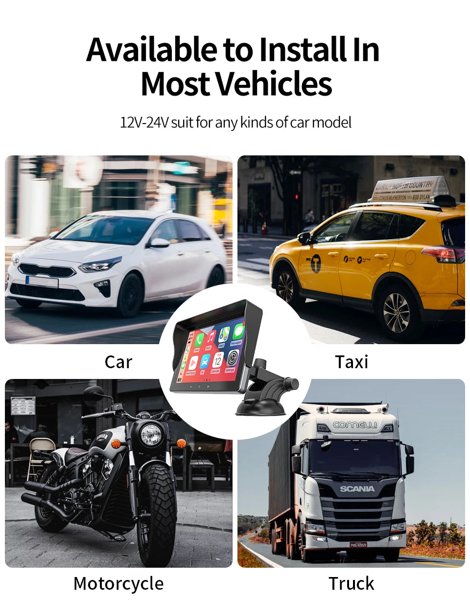 Autoradio 7" Universel – CarPlay & Android Auto Sans Fil
