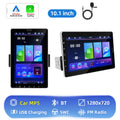 Podofo Autoradio 10.1" Écran Rotatif 1 Din – CarPlay, Android Auto, Bluetooth, FM/AM/RDS