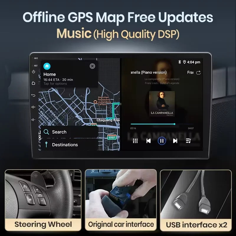 Autoradio Junsun 10" Android 13 pour Renault Clio 4 (2012-2017) – CarPlay & Android Auto sans fil, GPS, Caméra 360°