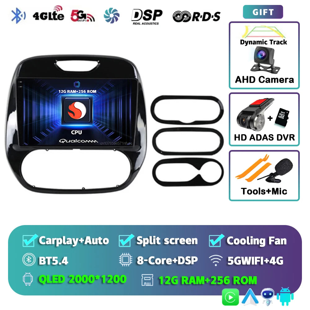 Autoradio Android 15 pour Renault Captur / Clio / Kadjar – CarPlay & Android Auto, GPS, 4G, Écran Tactile 9"