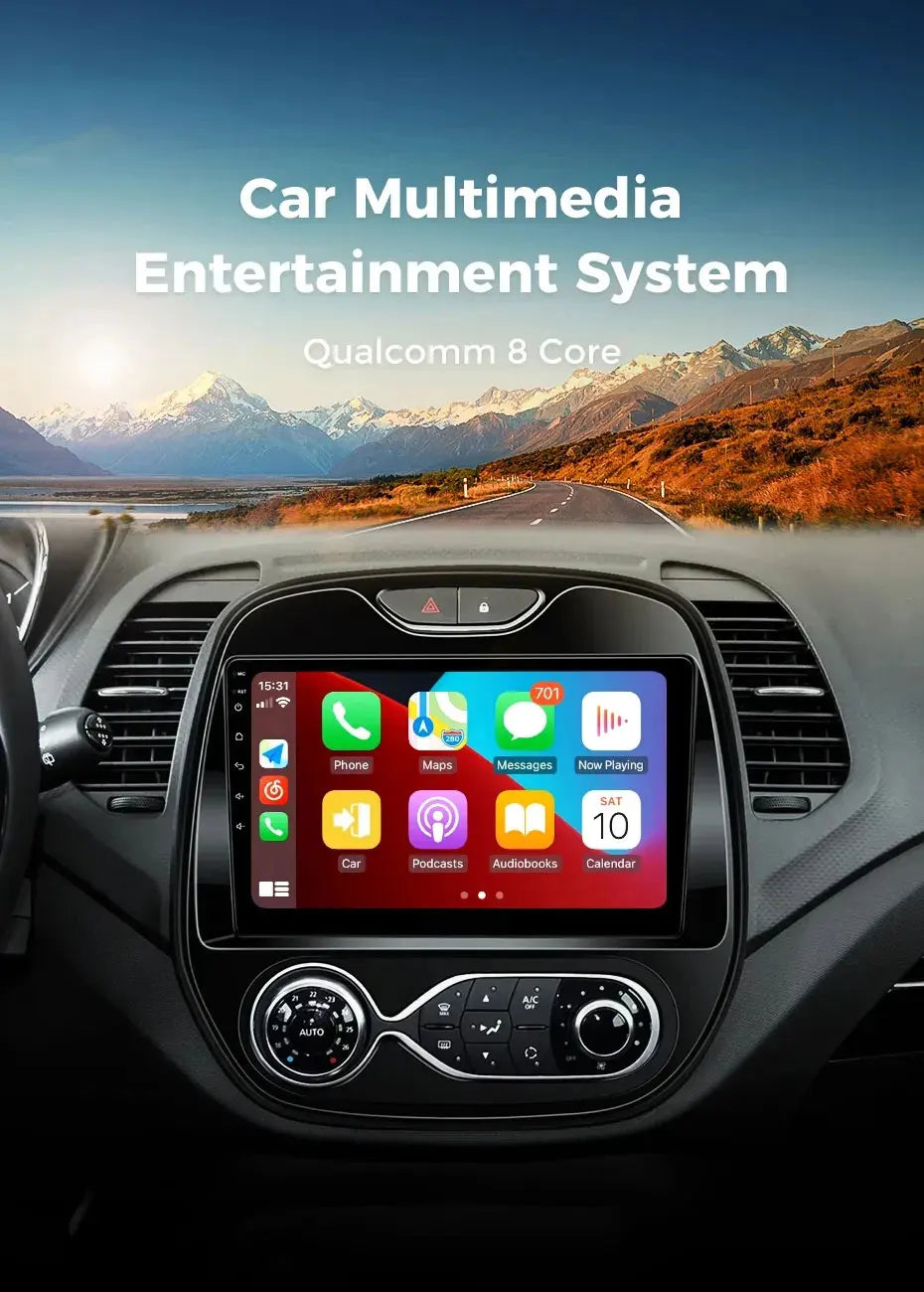 Autoradio Android 15 pour Renault Captur / Clio / Kadjar – CarPlay & Android Auto, GPS, 4G, Écran Tactile 9"