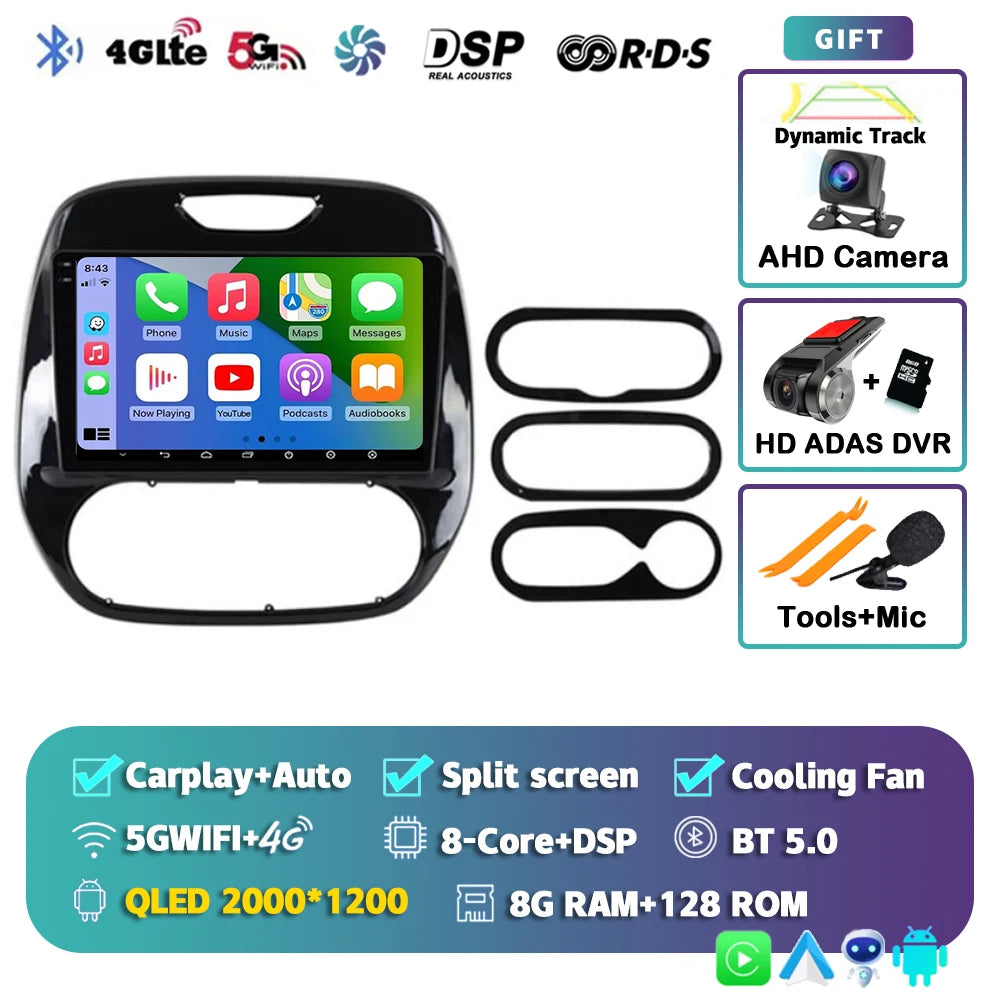 Autoradio Android 15 pour Renault Captur / Clio / Kadjar – CarPlay & Android Auto, GPS, 4G, Écran Tactile 9"