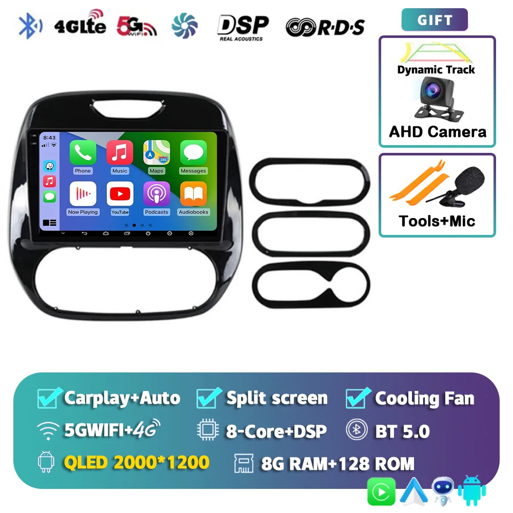 Autoradio Android 15 pour Renault Captur / Clio / Kadjar – CarPlay & Android Auto, GPS, 4G, Écran Tactile 9"
