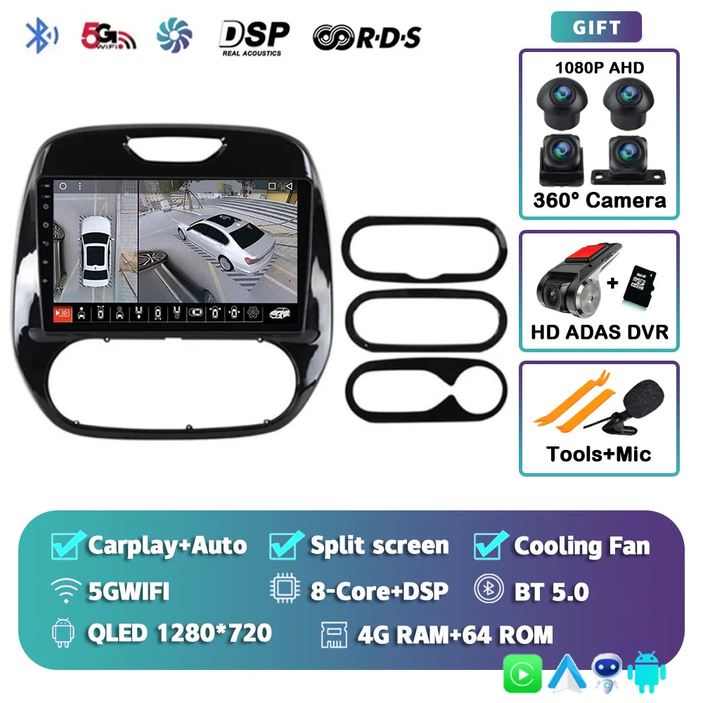 Autoradio Android 15 pour Renault Captur / Clio / Kadjar – CarPlay & Android Auto, GPS, 4G, Écran Tactile 9"