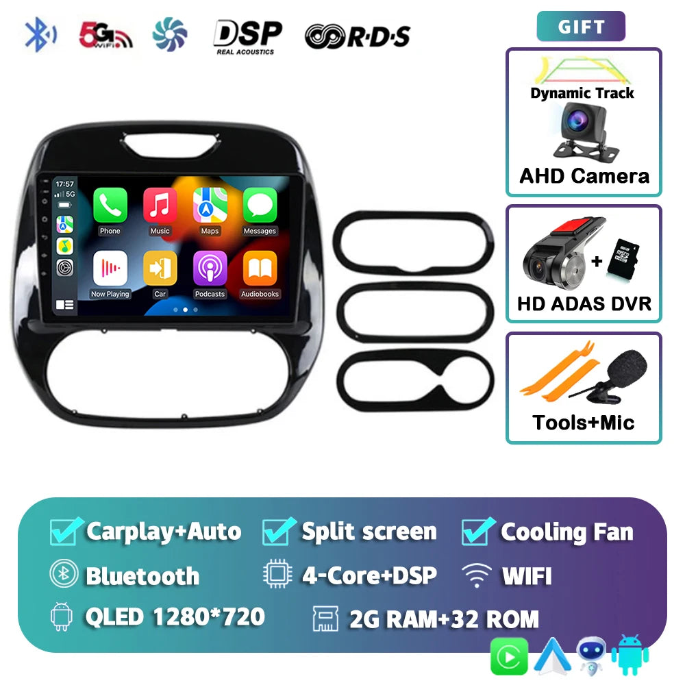 Autoradio Android 15 pour Renault Captur / Clio / Kadjar – CarPlay & Android Auto, GPS, 4G, Écran Tactile 9"
