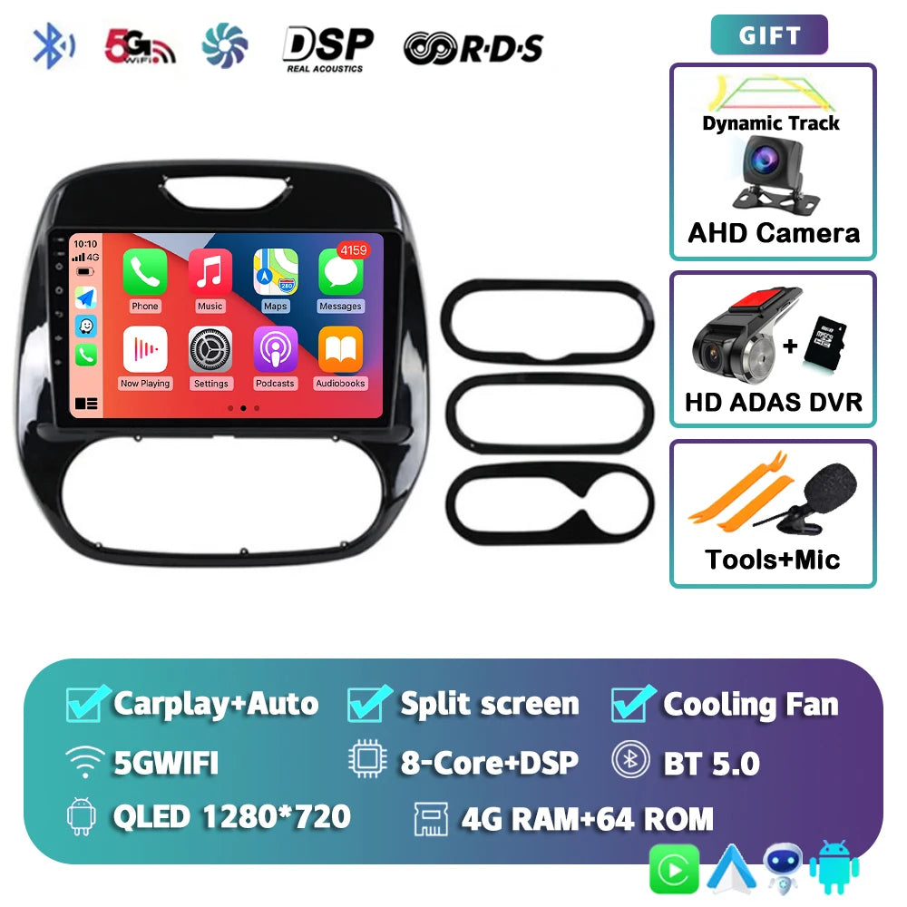Autoradio Android 15 pour Renault Captur / Clio / Kadjar – CarPlay & Android Auto, GPS, 4G, Écran Tactile 9"