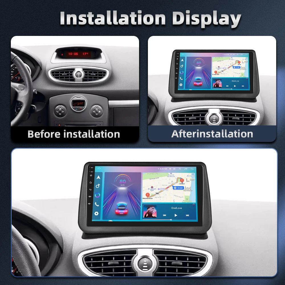 Autoradio Android 2 DIN – Renault Clio 3 (2005-2014) | CarPlay, GPS, WiFi