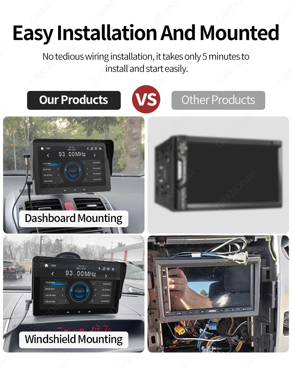 Autoradio 7" Universel – CarPlay & Android Auto Sans Fil