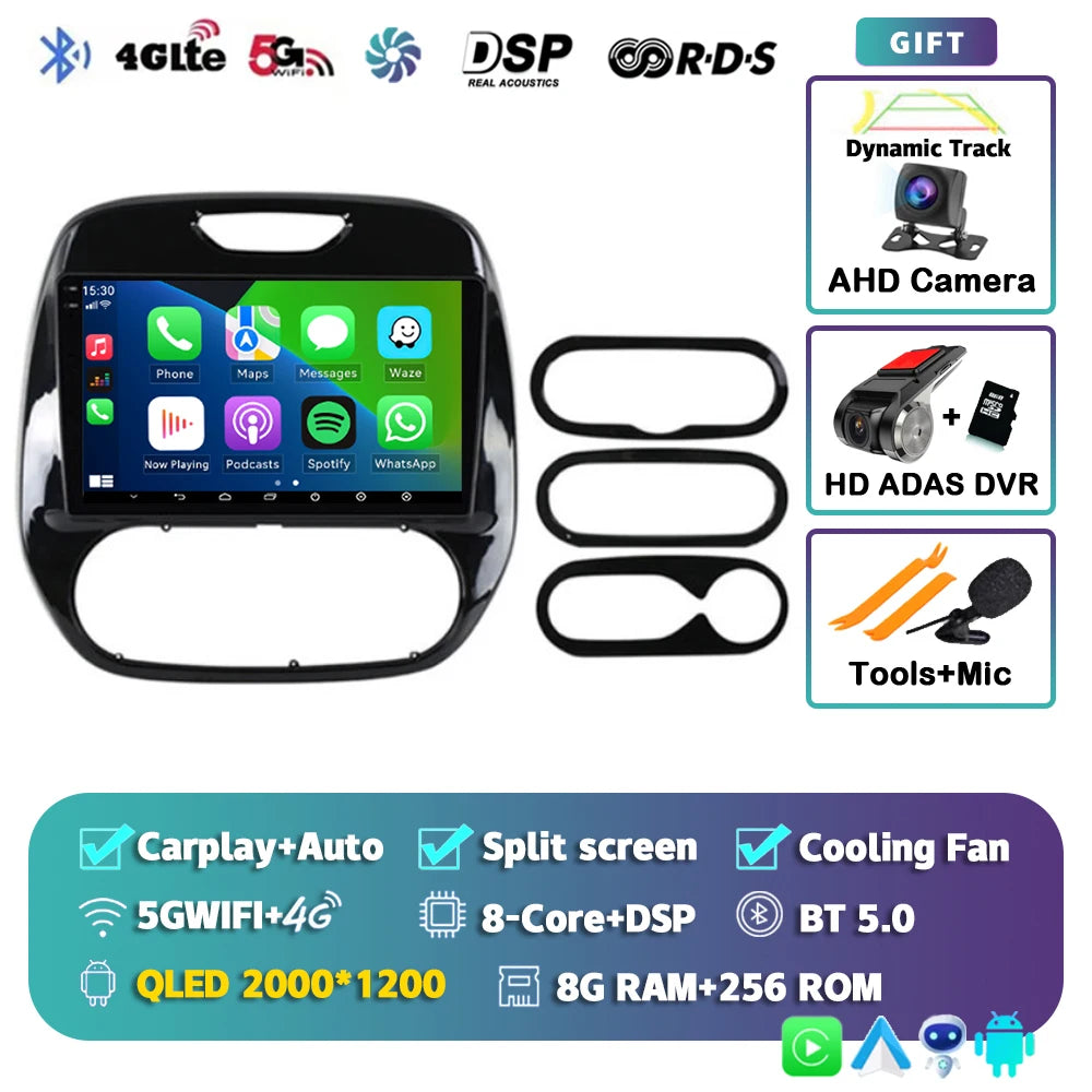 Autoradio Android 15 pour Renault Captur / Clio / Kadjar – CarPlay & Android Auto, GPS, 4G, Écran Tactile 9"