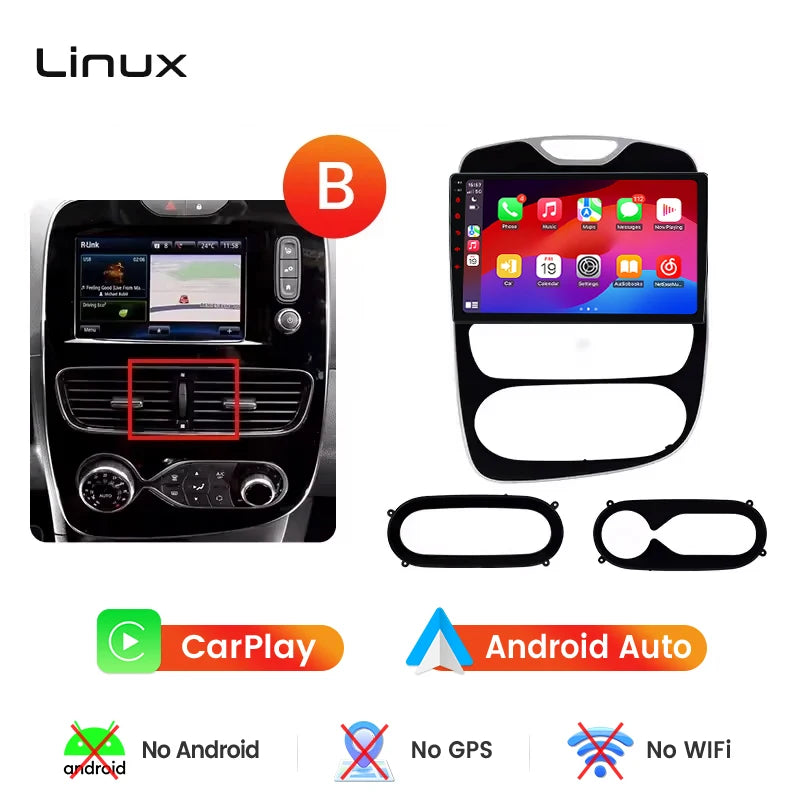 Autoradio Junsun 10" Android 13 pour Renault Clio 4 (2012-2017) – CarPlay & Android Auto sans fil, GPS, Caméra 360°